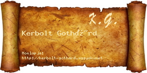 Kerbolt Gothárd névjegykártya